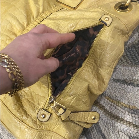 💕 B. Makowsky yellow leather large tote bag 💕 - Picture 6 of 16